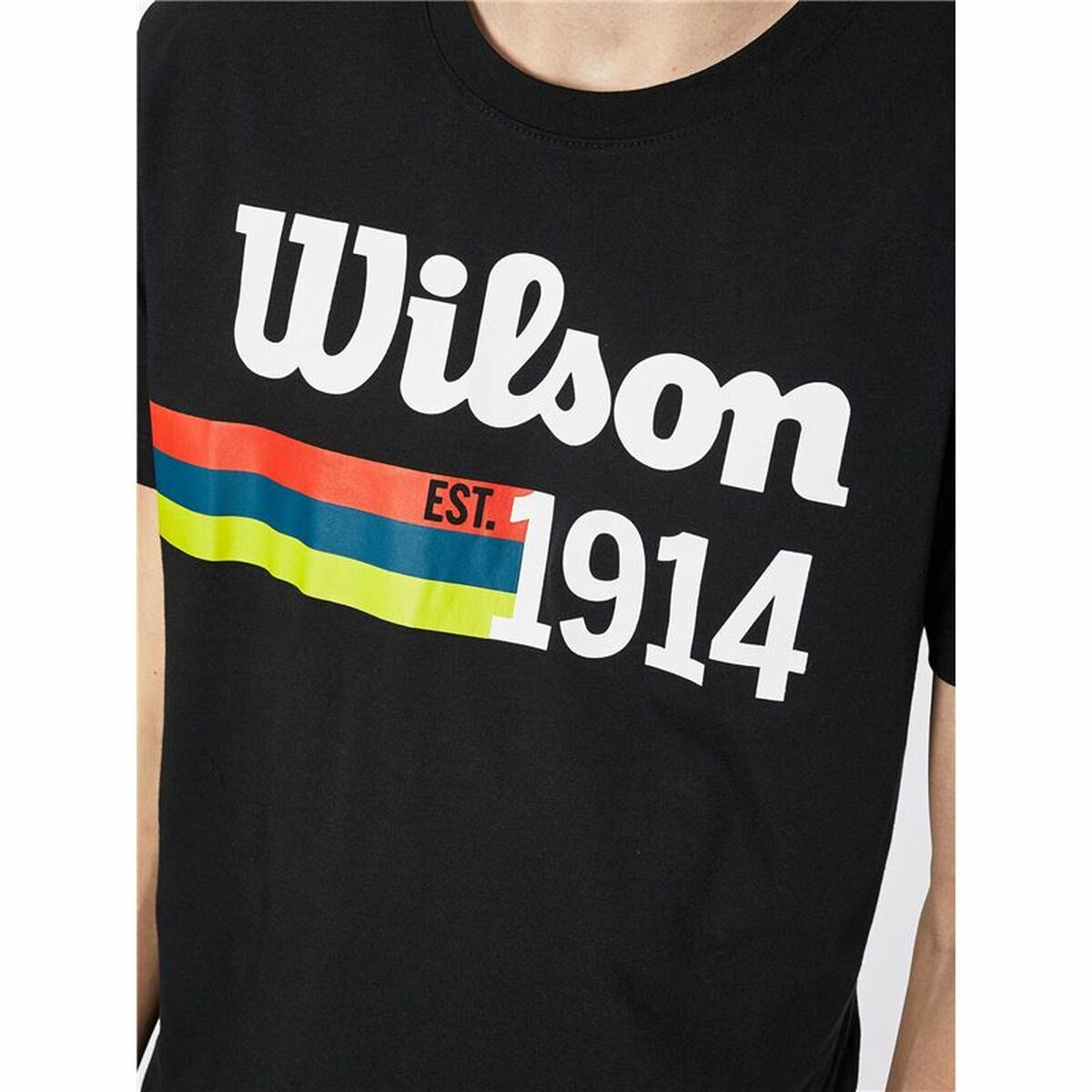 Men’s Short Sleeve T-Shirt Wilson Wilson Script 14 Black-1