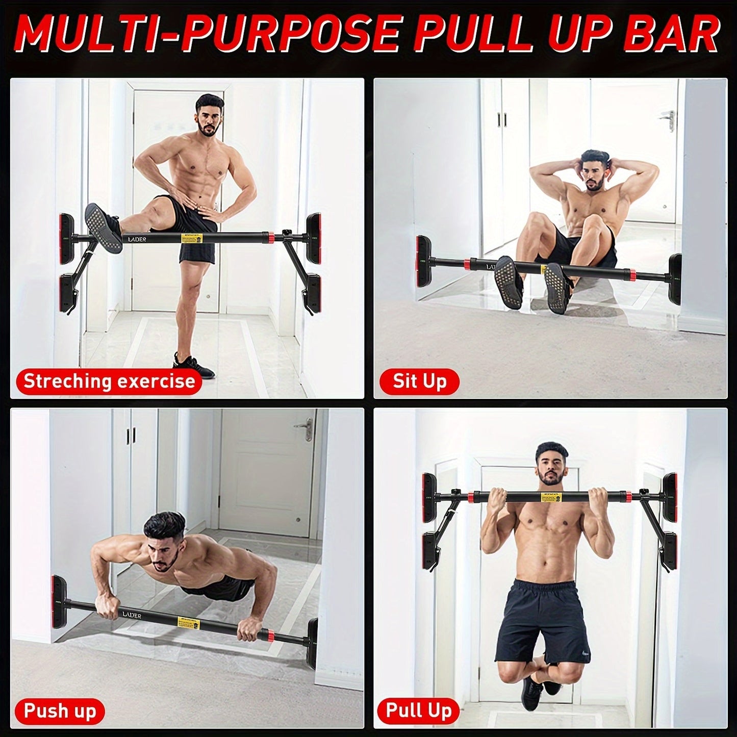 Doorway Pull-Up Bar with Support Frame-2