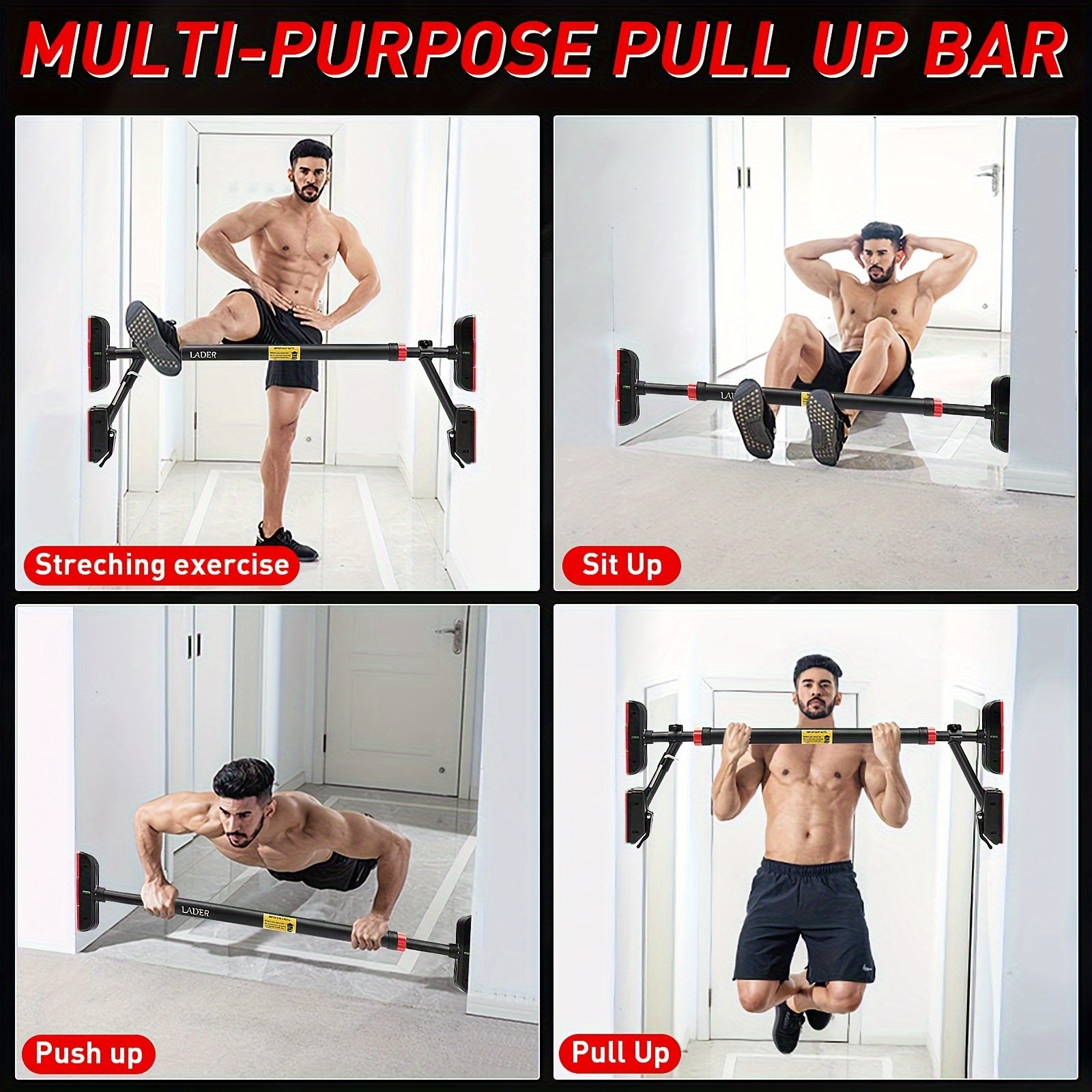 Doorway Pull-Up Bar with Support Frame-2