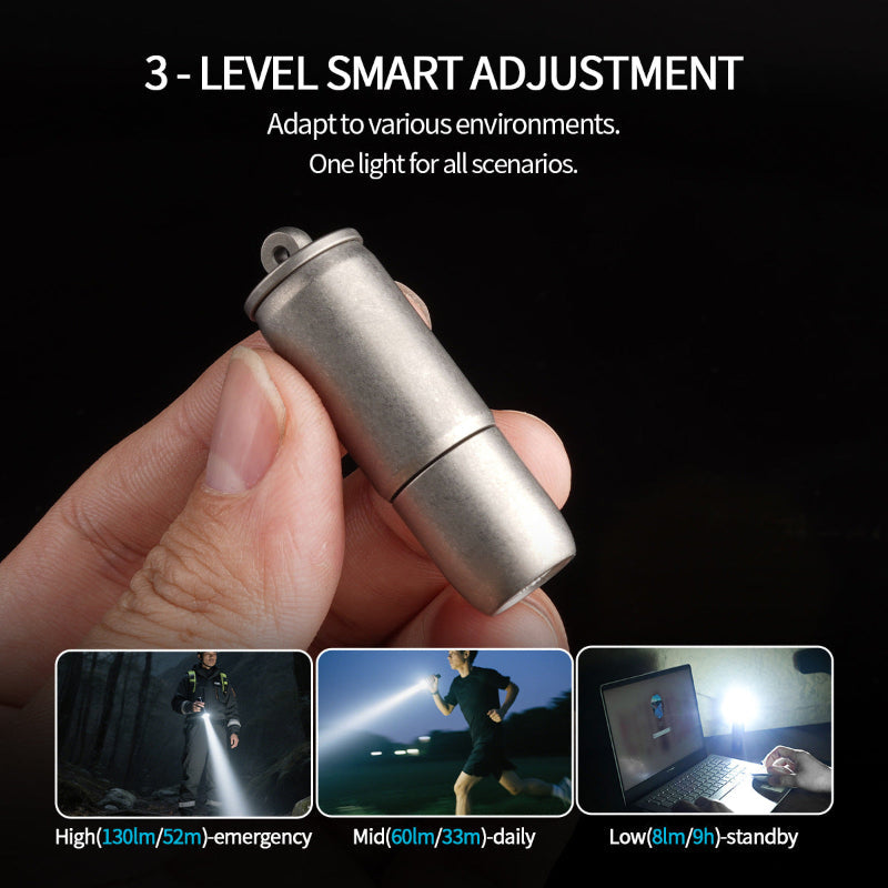 Rechargeable Keychain Flashlights 130 Lumens EDC Pocket Flashlights-2