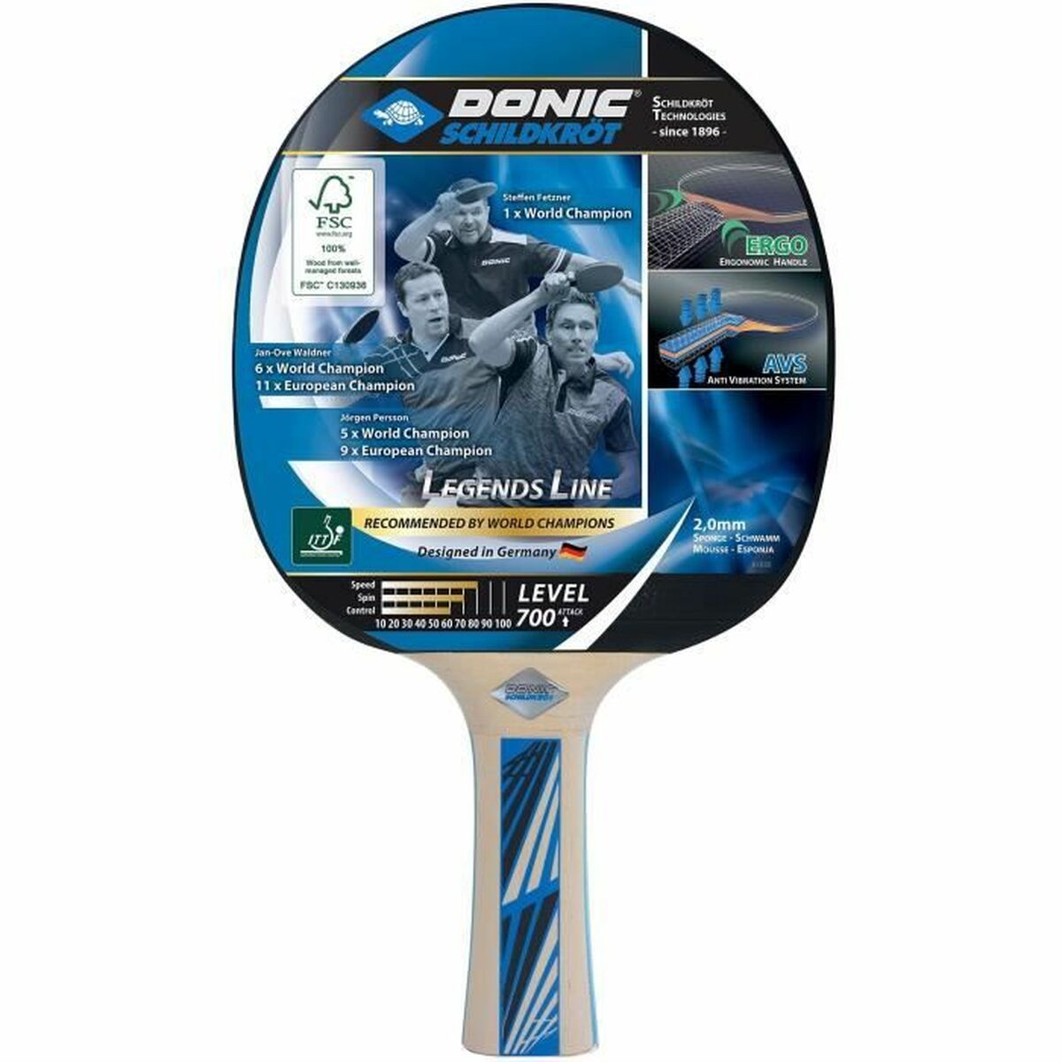 Ping Pong Racket Schildkröt Legends 700 Tafeltennisbatje
