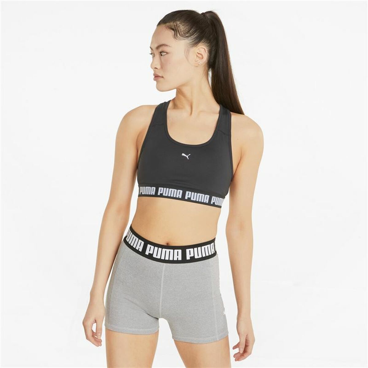 Sports Bra Puma Mid Impact Puma Stro Black-5