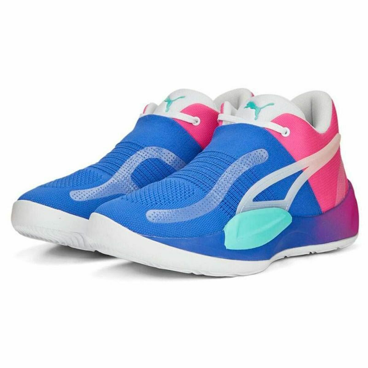 Puma Rise Pink Blue - Basketbalschoenen voor volwassenen