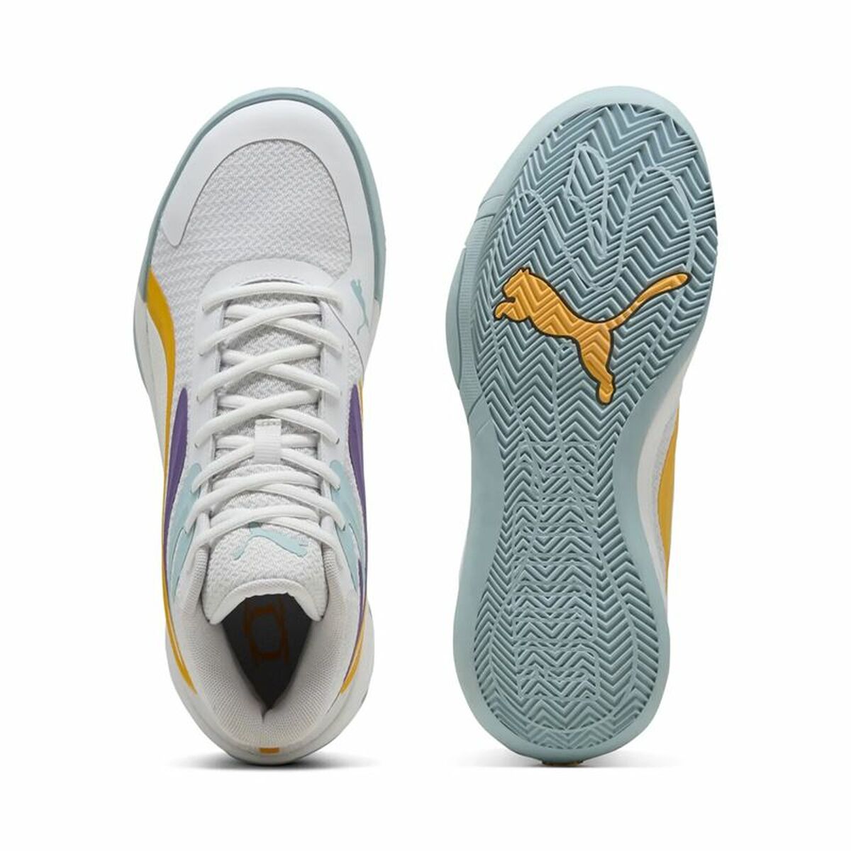 Puma Court Pro White Yellow - Herenbasketbalschoenen