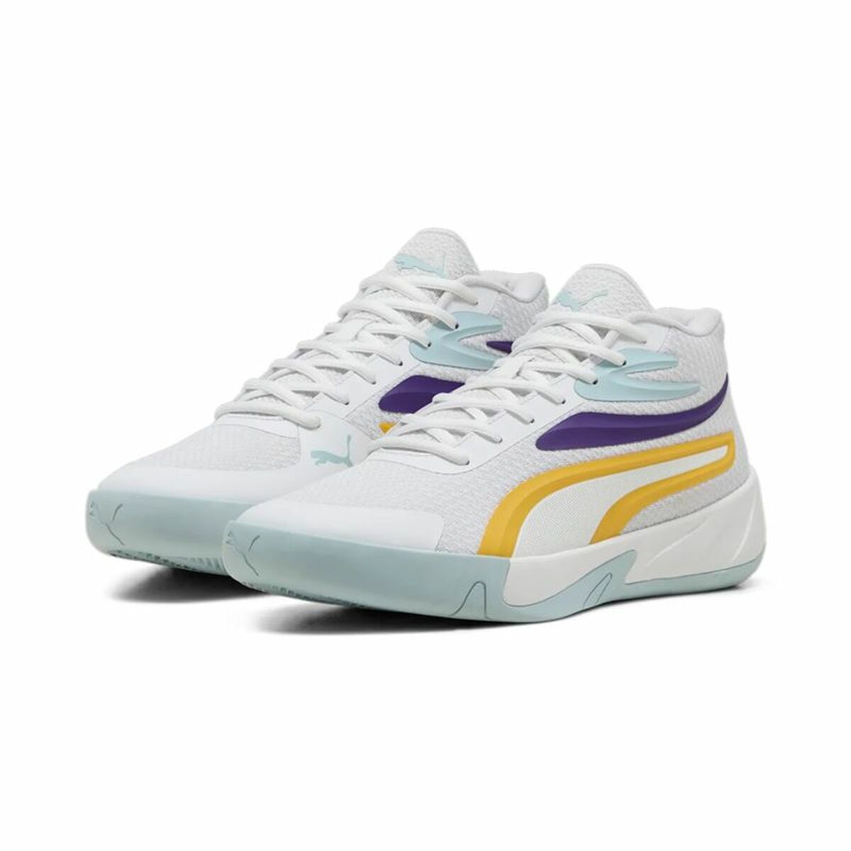 Puma Court Pro White Yellow - Herenbasketbalschoenen