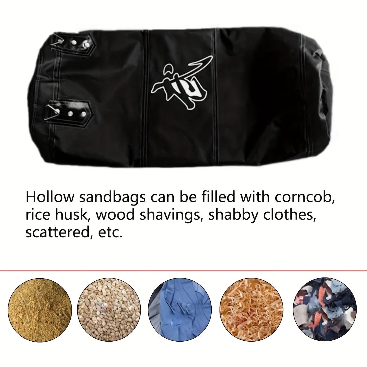 1 Set 60CM Heavy-Duty Hanging Boxing Sandbag(Black)-4