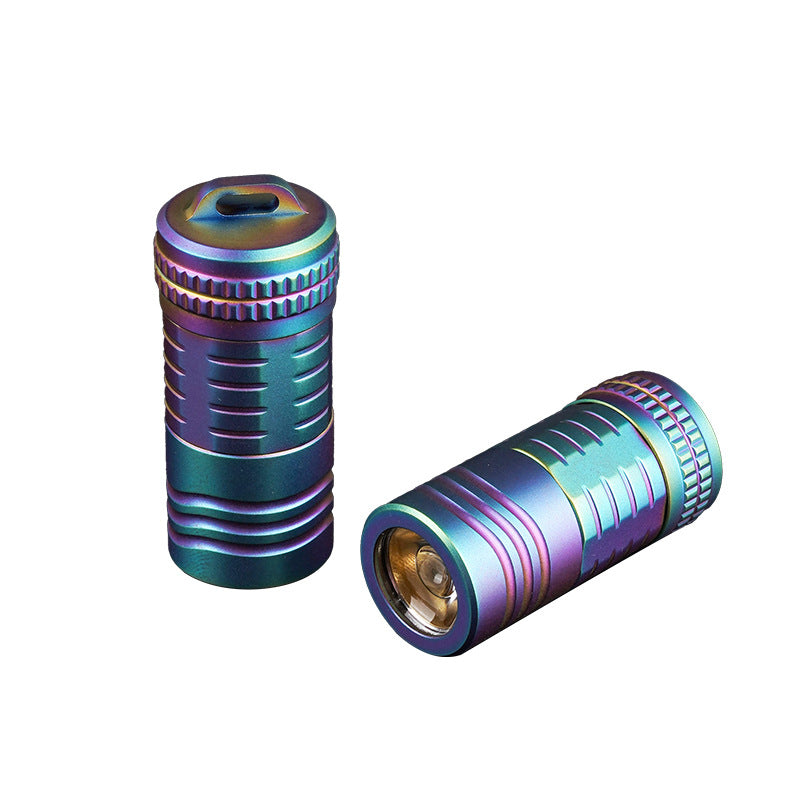 Titanium EDC Keychain Flashlight Pocket mini Torch LED Compact Bright Powerful Flashlights