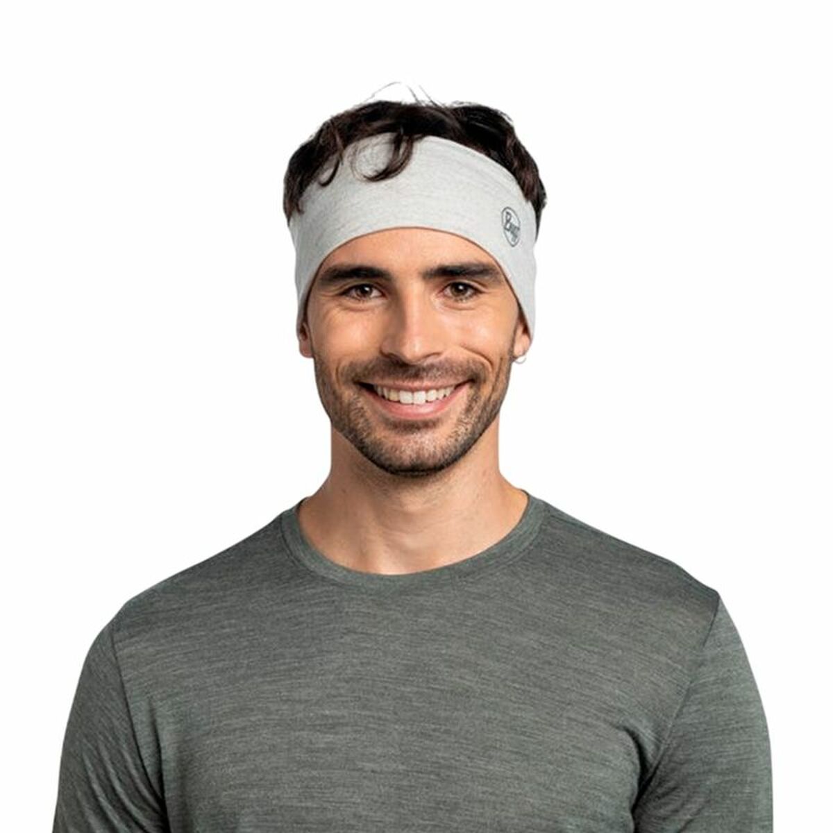 Buff Haarband/zweetband Solid Cloud Grey
