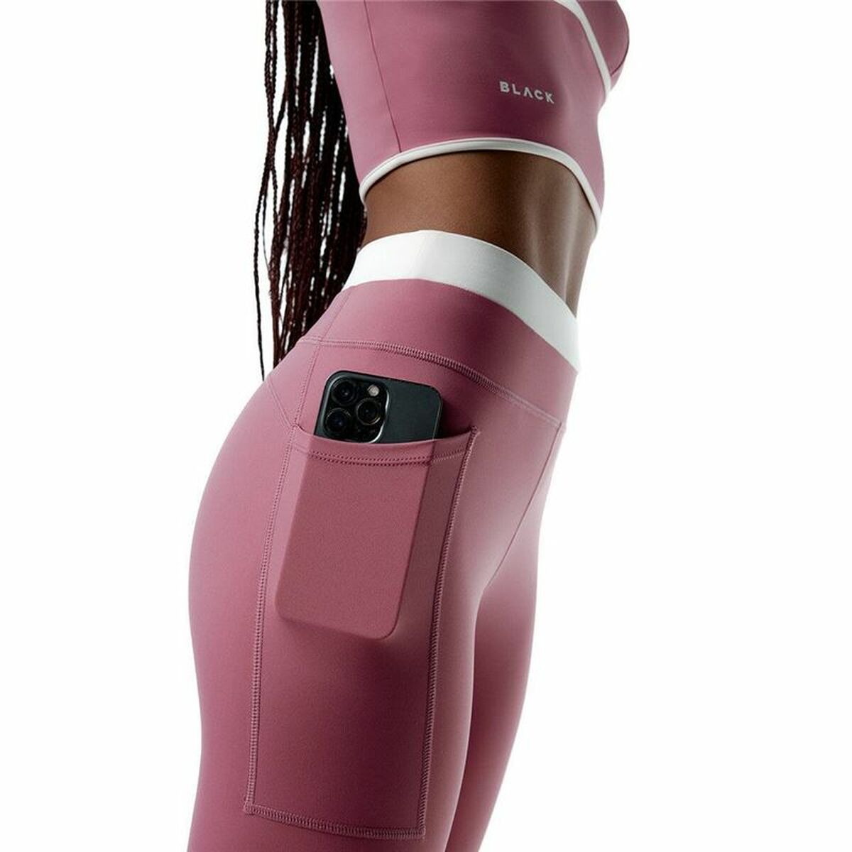 Dames Sportlegging Black Limba Courtedge - Pink