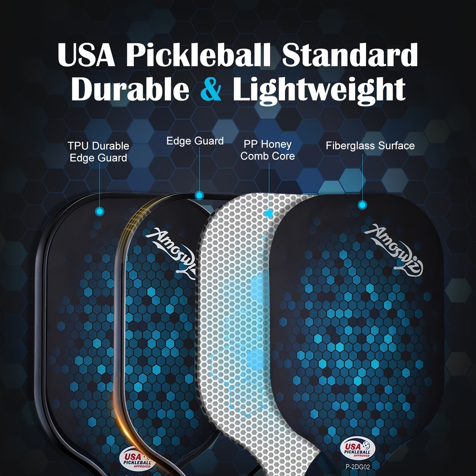 Pickleball Paddle Set 4-Pack Fiberglass Beginners-1