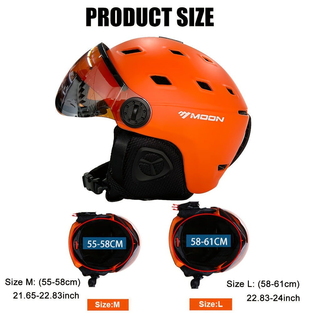 Ski Helmet with Goggles and PC+EPS Snow Gear-1