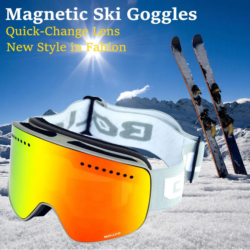 Magnetic Ski Goggles Double Layer Polarized Lens-2