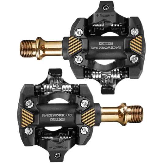 Self-Locking SPD Mountain Bike Pedals Carbon Gold-0