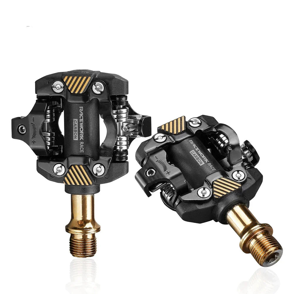 Self-Locking SPD Mountain Bike Pedals Carbon Gold-1