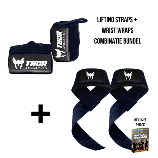 Lifting Straps + Wrist Wraps - Viking Blue - Inclusief E-Book-0