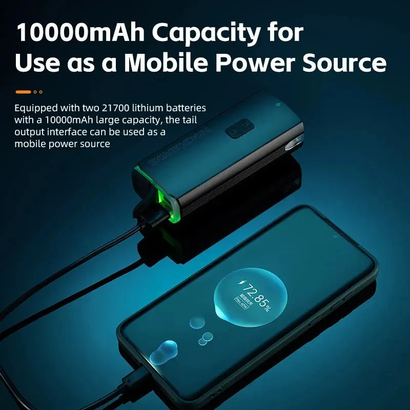 3000LM Bike Headlight 10000mAh Power Bank Black-4