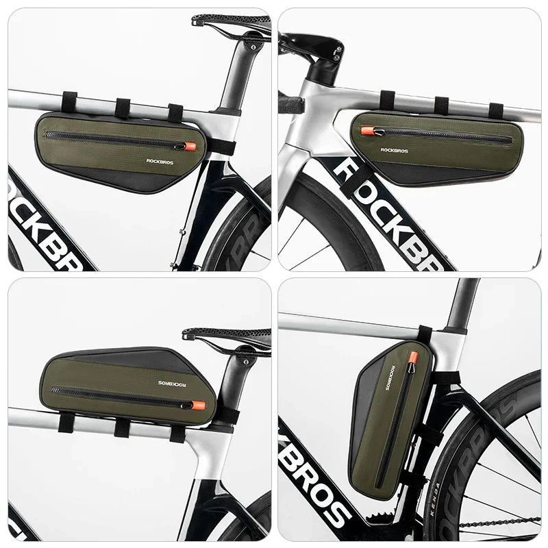 1.7L Bicycle Frame Tube Bag Reflective Green-2