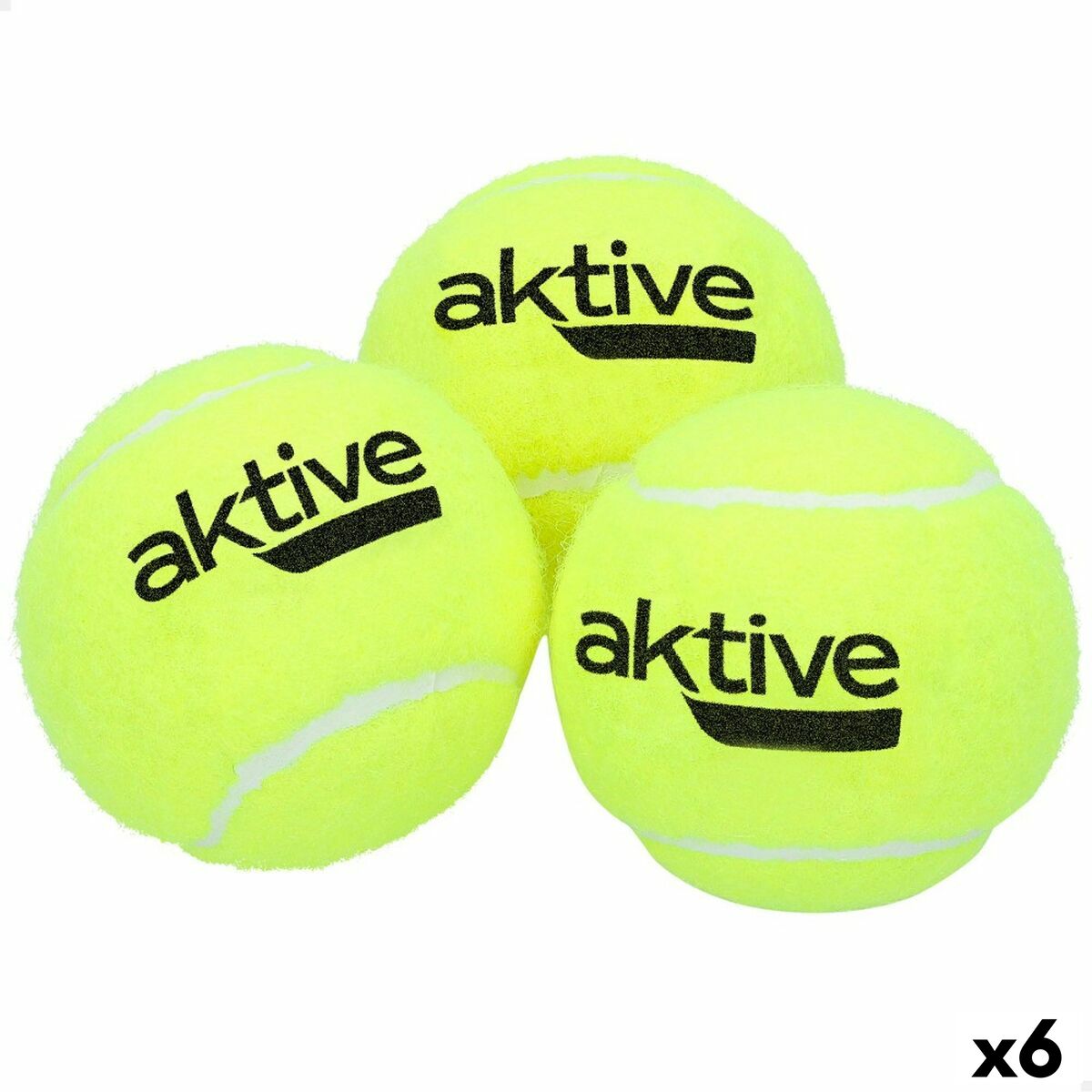 Aktive 3 Pieces Yellow 6 Units Padel Ballen
