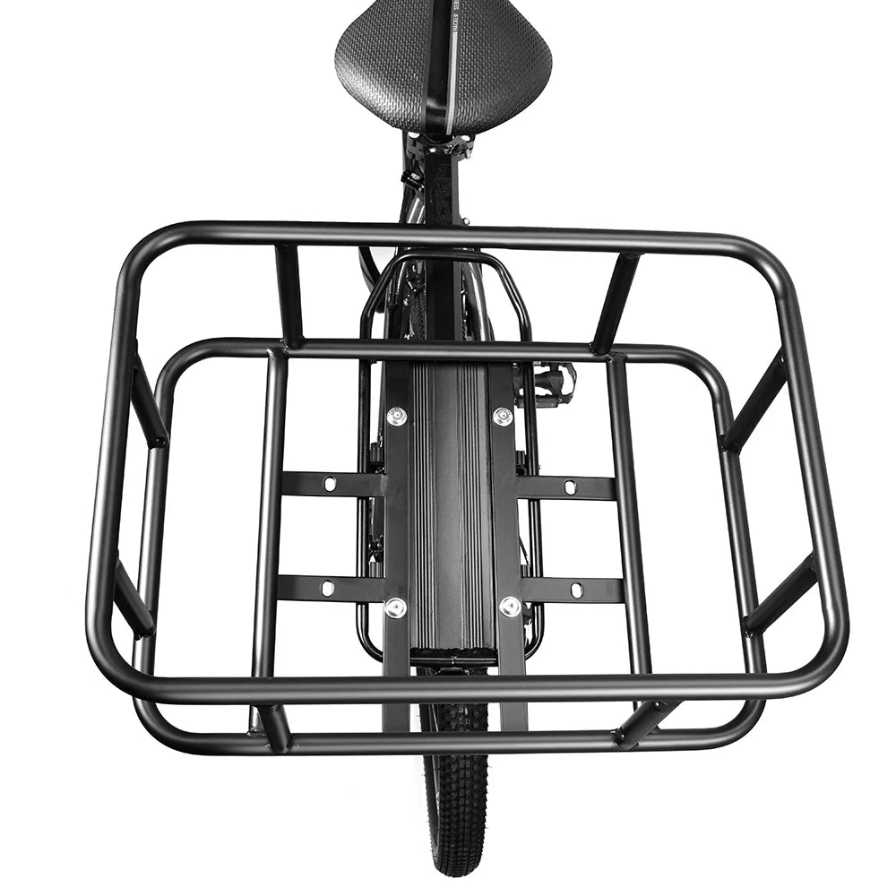 Rear Bike Basket with Waterproof Bag Metal Rear Rack Carrier Black-2