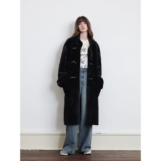 Fireladyfur Women's Long Sheepskin Jacket with Stand Collar“Dreamer”