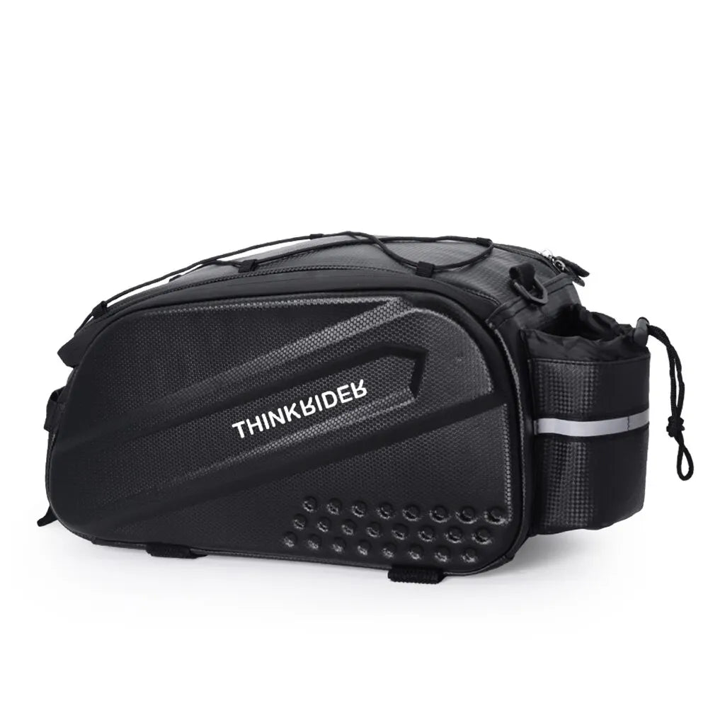 14L Bicycle Hard Shell Hunch Waterproof PU Bike Tail Bag Black-0