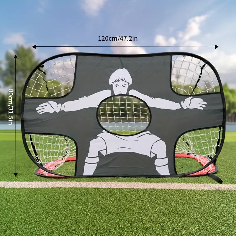 Portable Dual-Use Folding Soccer Goal - Red-1