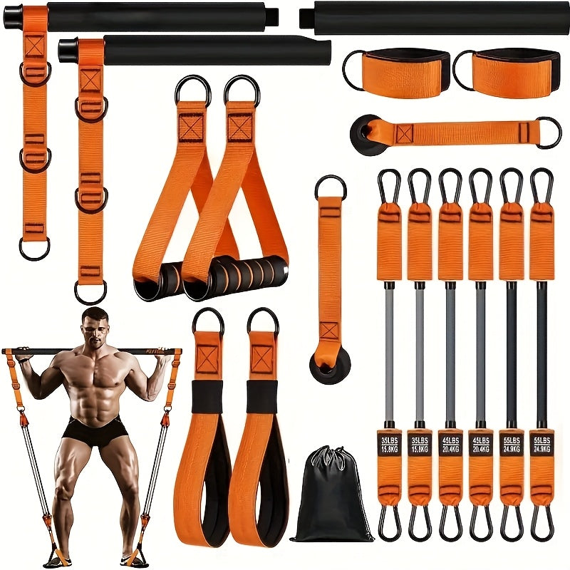 Men’s Pilates Bar with Resistance Bands-0