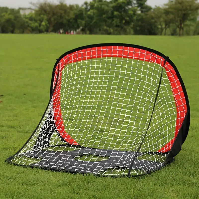 Portable Dual-Use Folding Soccer Goal - Red-2