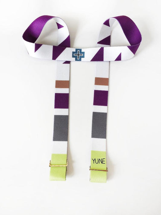 Gemini Yoga Strap – White Stretching Strap w/ Metal Buckles | Yune Yoga