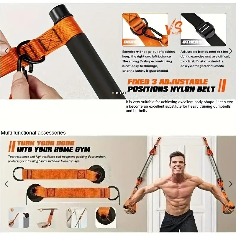 Men’s Pilates Bar with Resistance Bands-2