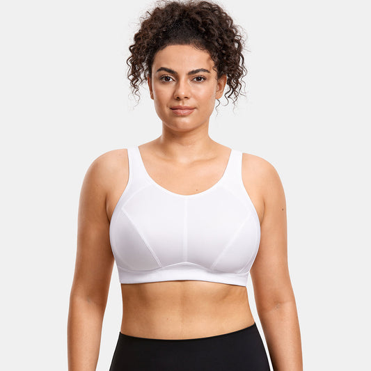 Plus Size High Support Full Coverage Padded White Wireless Bra-0