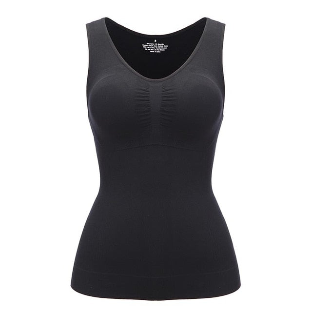Tank Tops for Women with Built in Bra Shelf Bra Casual Wide Strap Basic Camisole Sleeveless Top Shaper with Removable Bra
