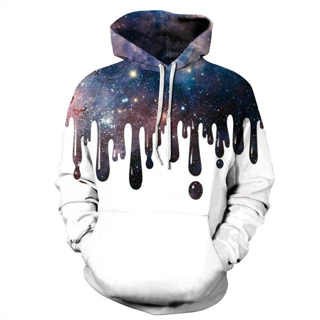 Kleurrijk geverfde "Brainstorming Thinker Printing 3D" Hoodie