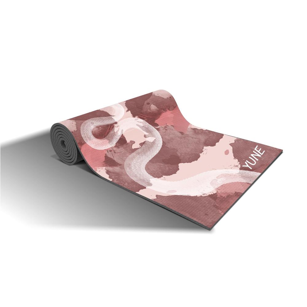 Yoga Mat | 6mm Thick | Pink Snake | Non-Slip | Eco Friendly | Yune Yoga | Alder