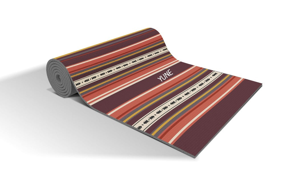 Yoga Mat | 6mm dik| Gestreept | Anti-Slip | Eco Vriendelijk| Yune Yoga | Model Kim | Latexvrij