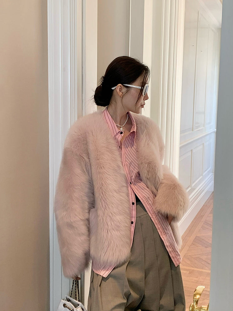 Fireladyfur Women's Pink Tuscan Sheepskin Coat“Babylon Phantom Nights”