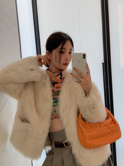 Fireladyfur Women's Pink Tuscan Sheepskin Coat“Babylon Phantom Nights”