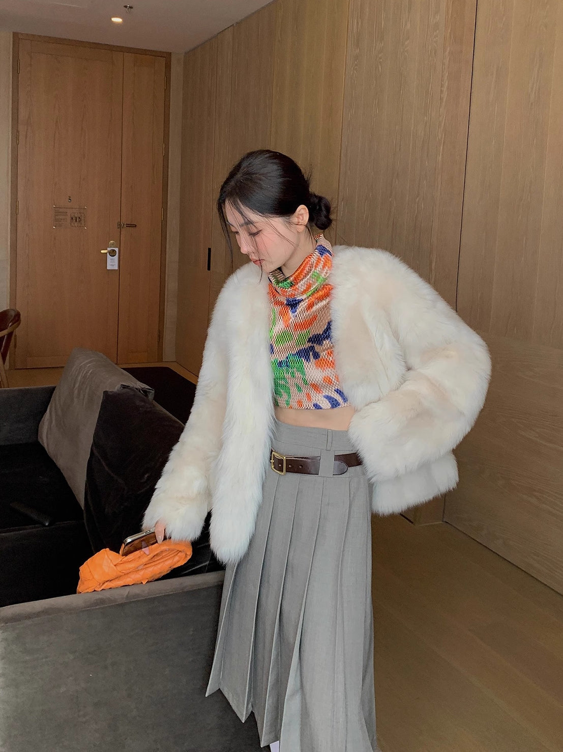 Fireladyfur Women's Pink Tuscan Sheepskin Coat“Babylon Phantom Nights”