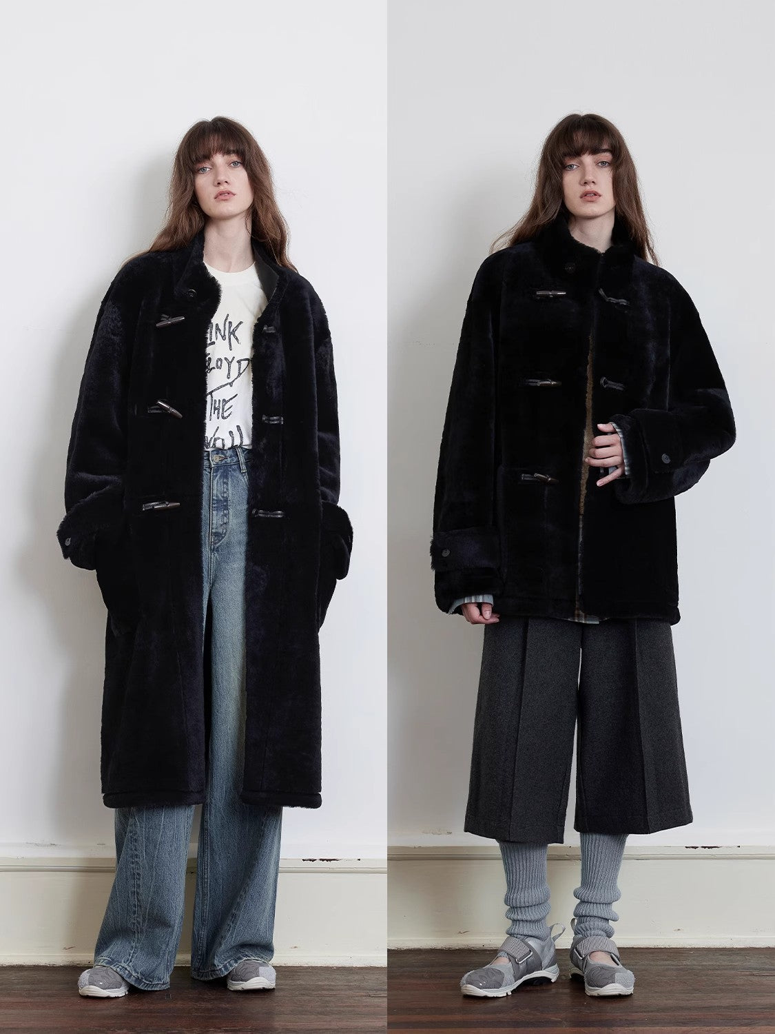 Fireladyfur Women's Long Sheepskin Jacket with Stand Collar“Dreamer”