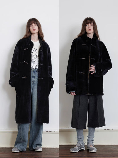 Fireladyfur Women's Long Sheepskin Jacket with Stand Collar“Dreamer”