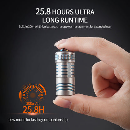Titanium EDC Keychain Flashlight Pocket mini Torch LED Compact Bright Powerful Flashlights