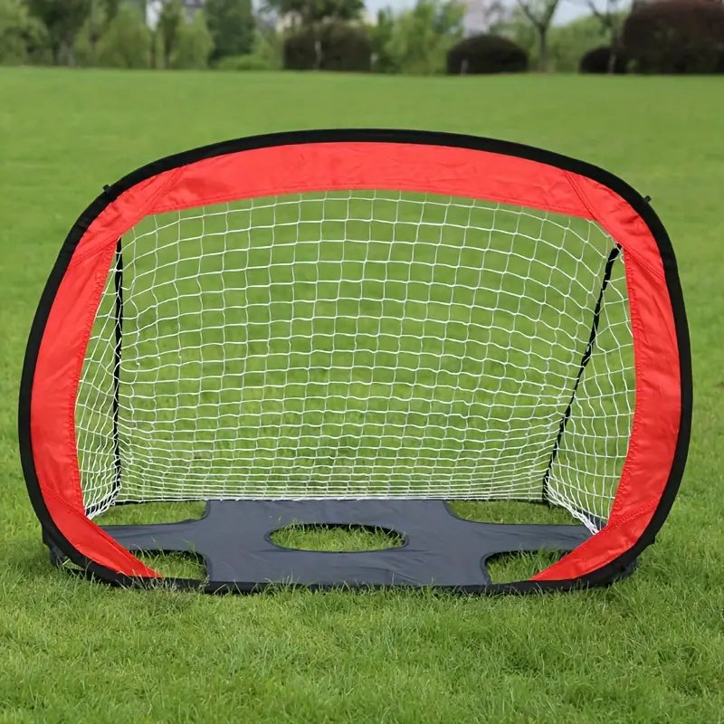 Portable Dual-Use Folding Soccer Goal - Red-4