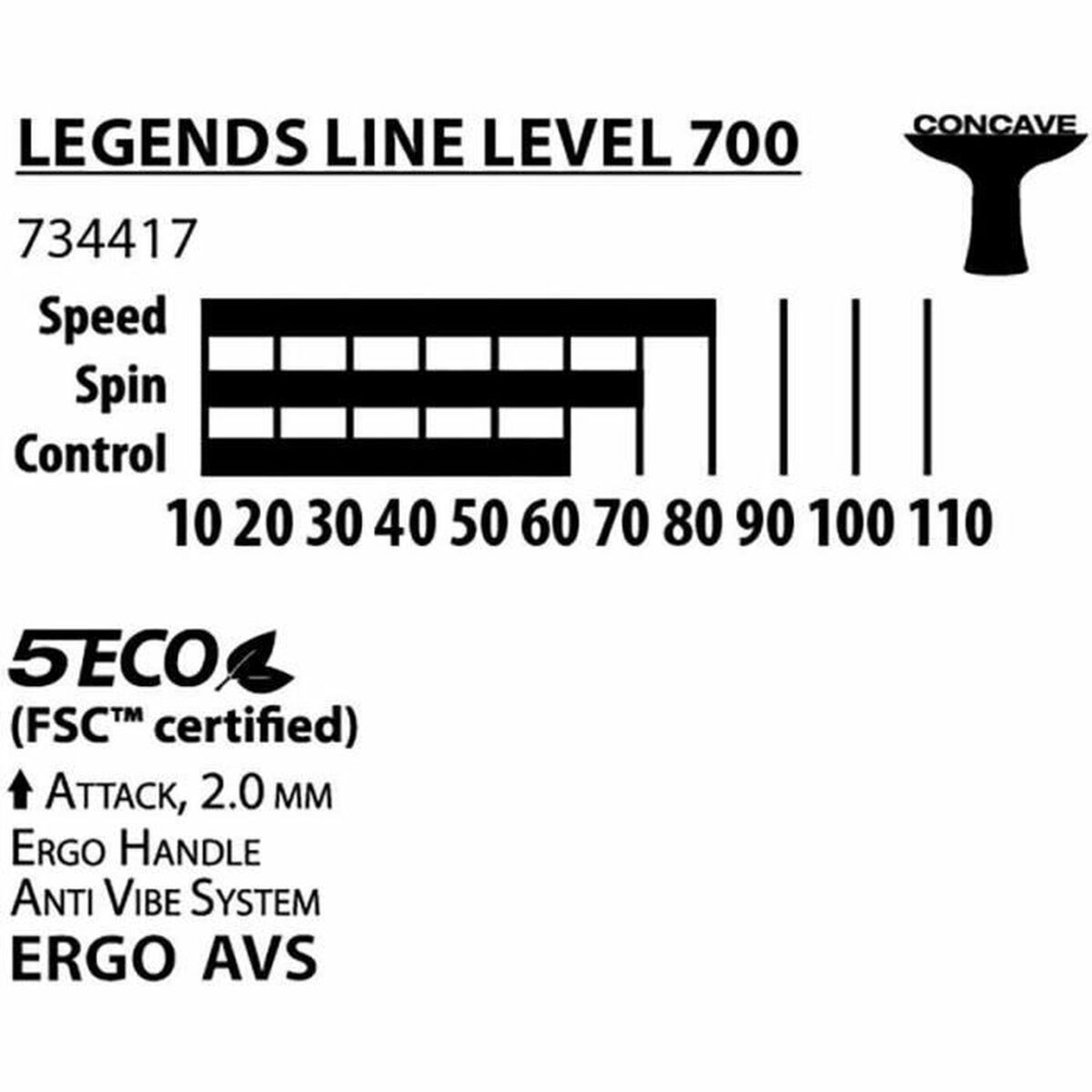 Ping Pong Racket Schildkröt Legends 700 Tafeltennisbatje