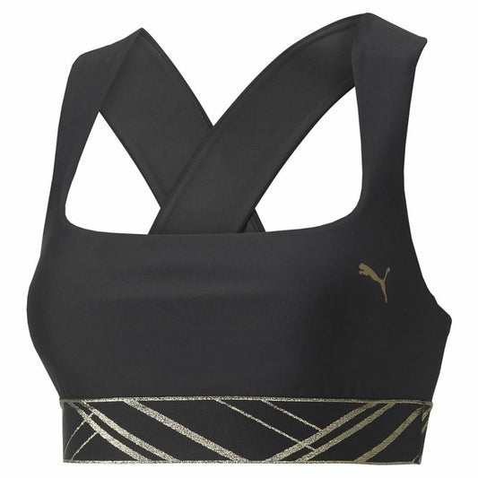 Sports Bra Puma Mid Impact Deco Glam Black-0