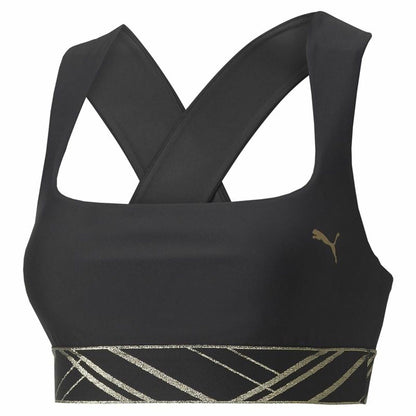 Sports Bra Puma Mid Impact Deco Glam Black-1