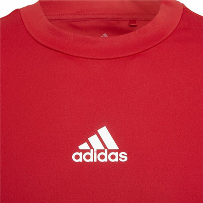Children's Short Sleeved Football Shirt Adidas Techfit Top Red (7-8 jaar)