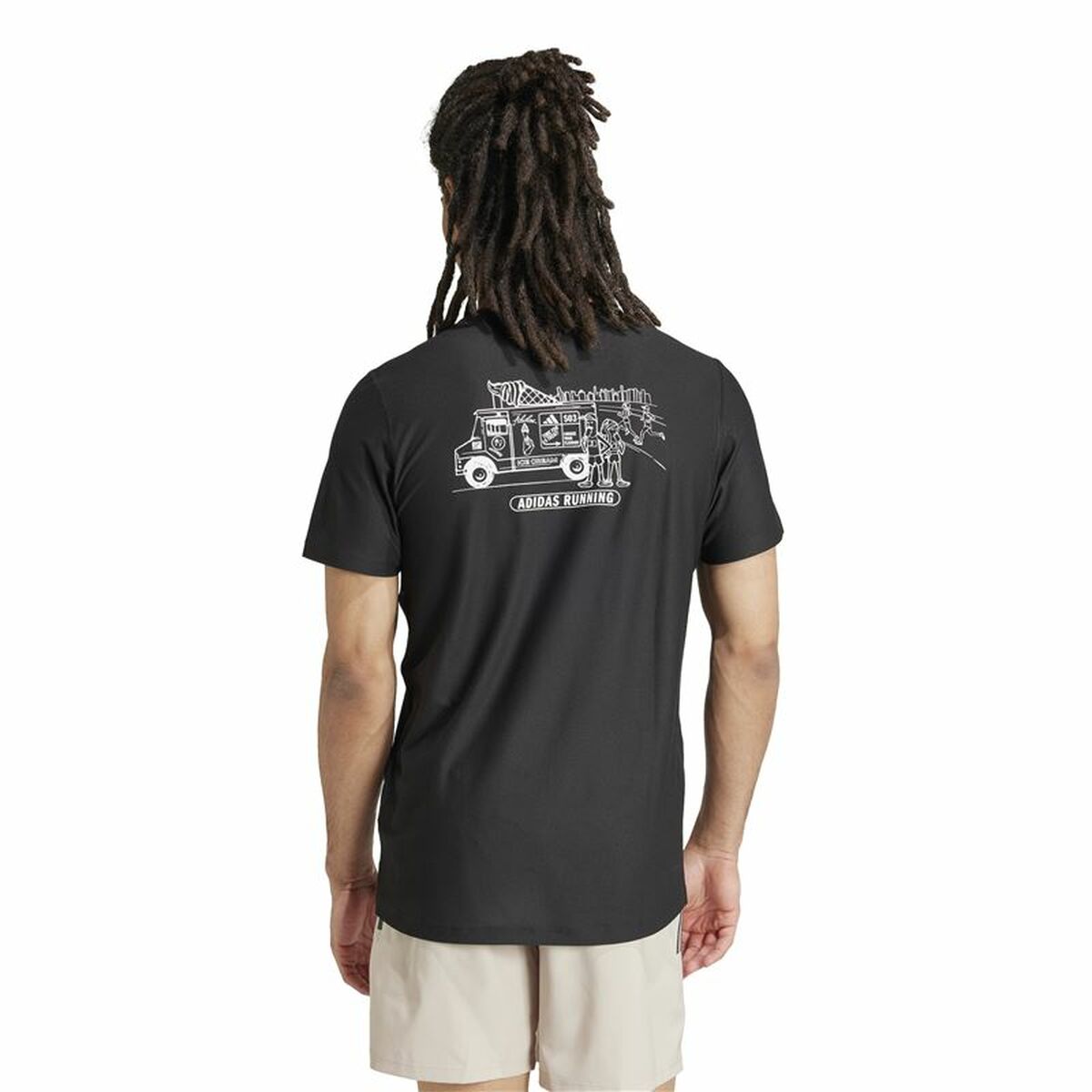 Men’s Short Sleeve T-Shirt Adidas Running Ice Cream Graphic Black
