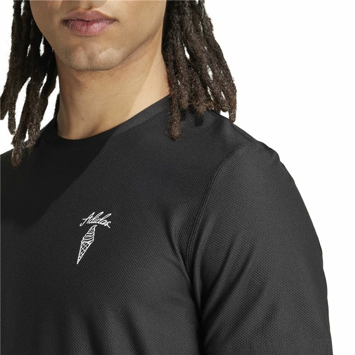 Men’s Short Sleeve T-Shirt Adidas Running Ice Cream Graphic Black