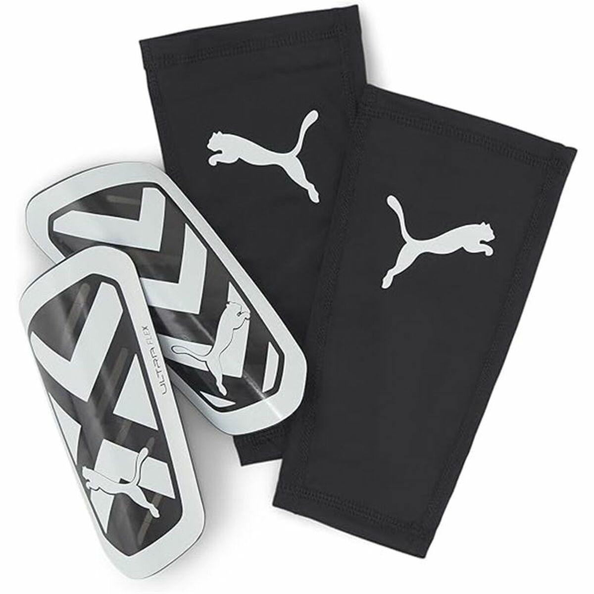 Football Shinguards Puma Ultra Flex Sleeve White Black