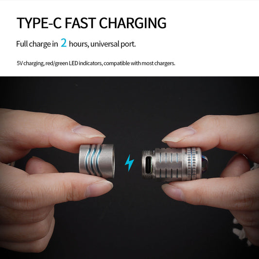 Titanium EDC Keychain Flashlight Pocket mini Torch LED Compact Bright Powerful Flashlights